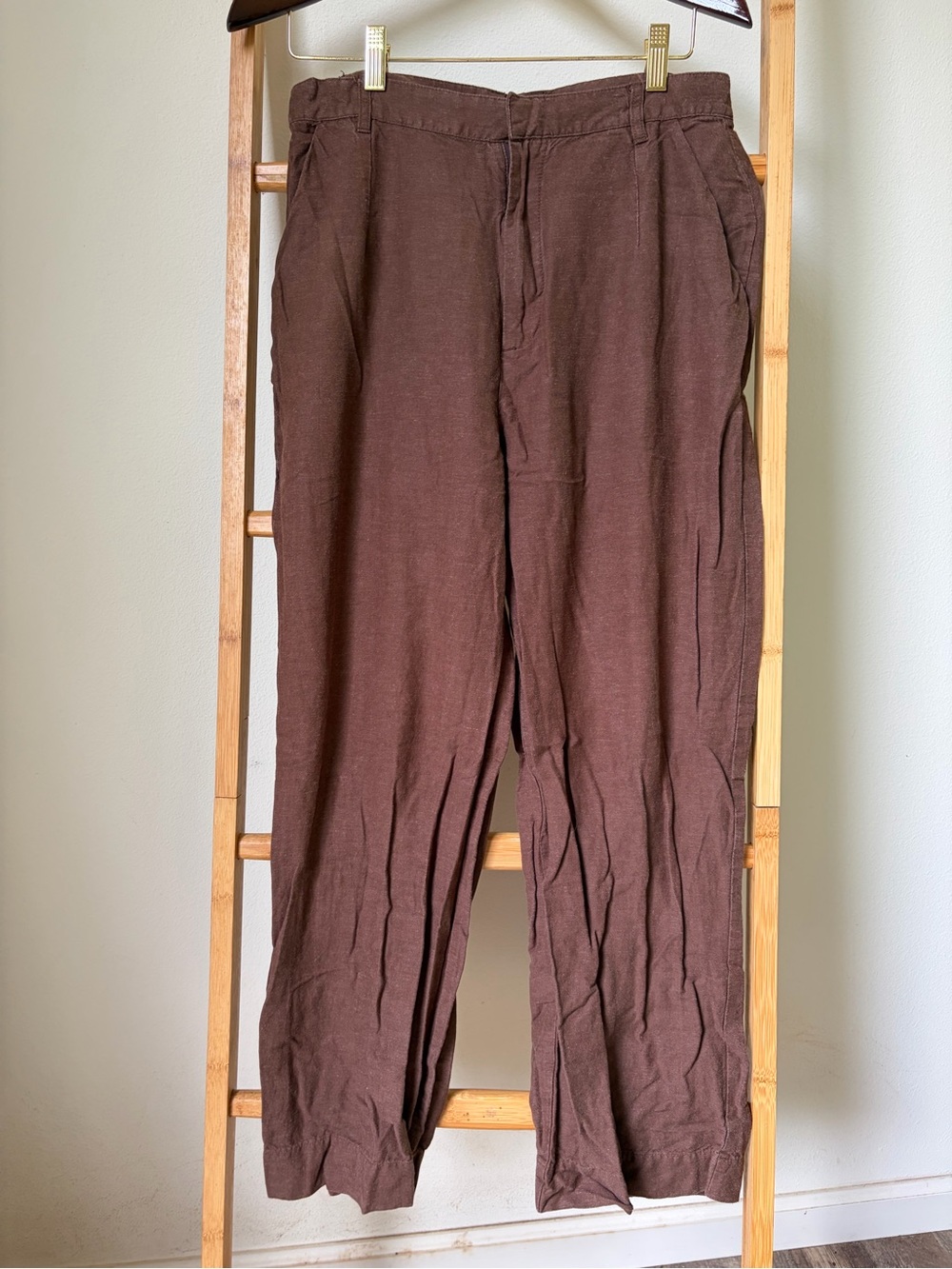 Rhythm Dark Brown Ramie/Rayon Trousers